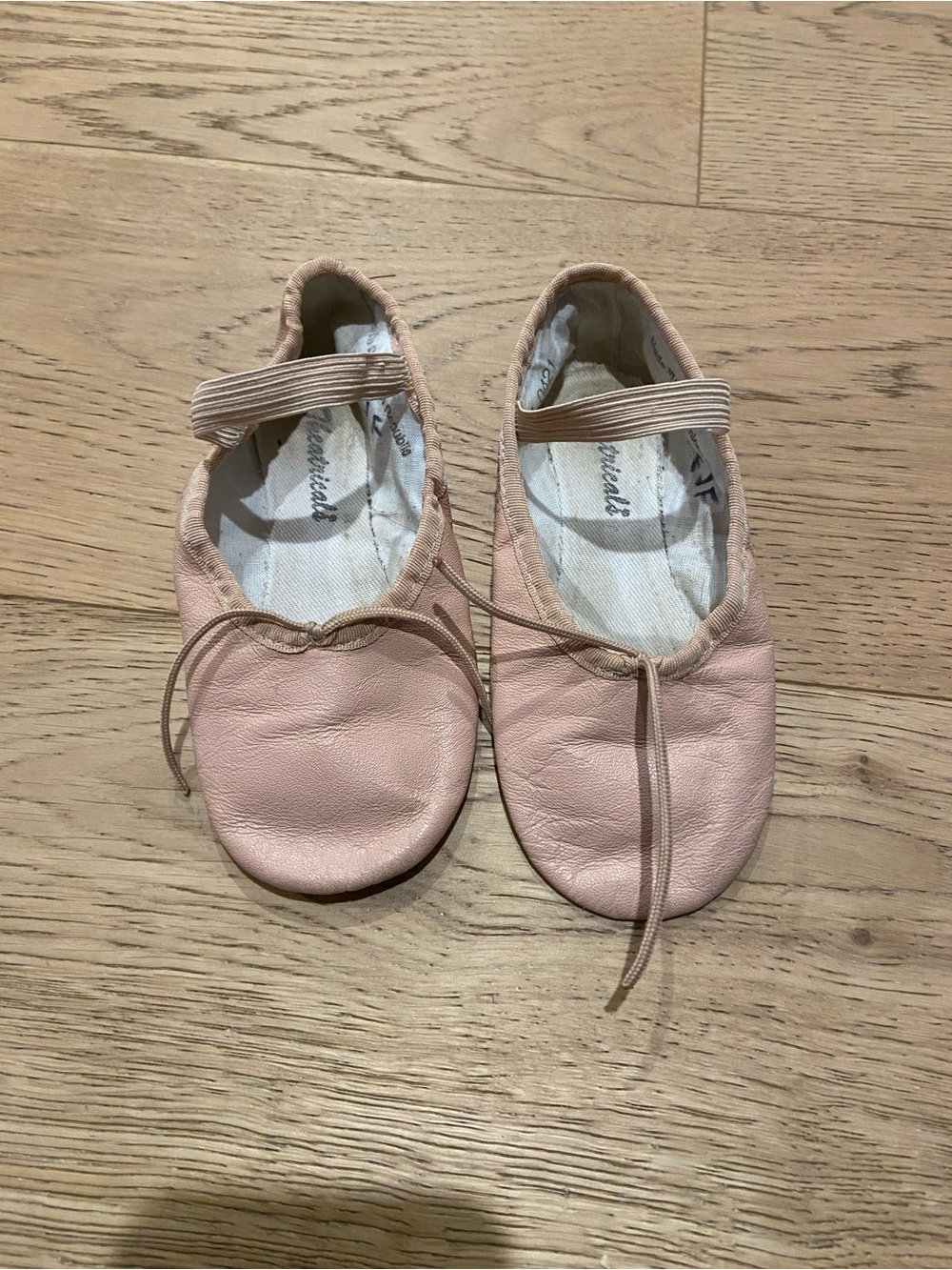Theatricals Girls Soft Pink Ballet Flats with Elastic Strap Size 11
